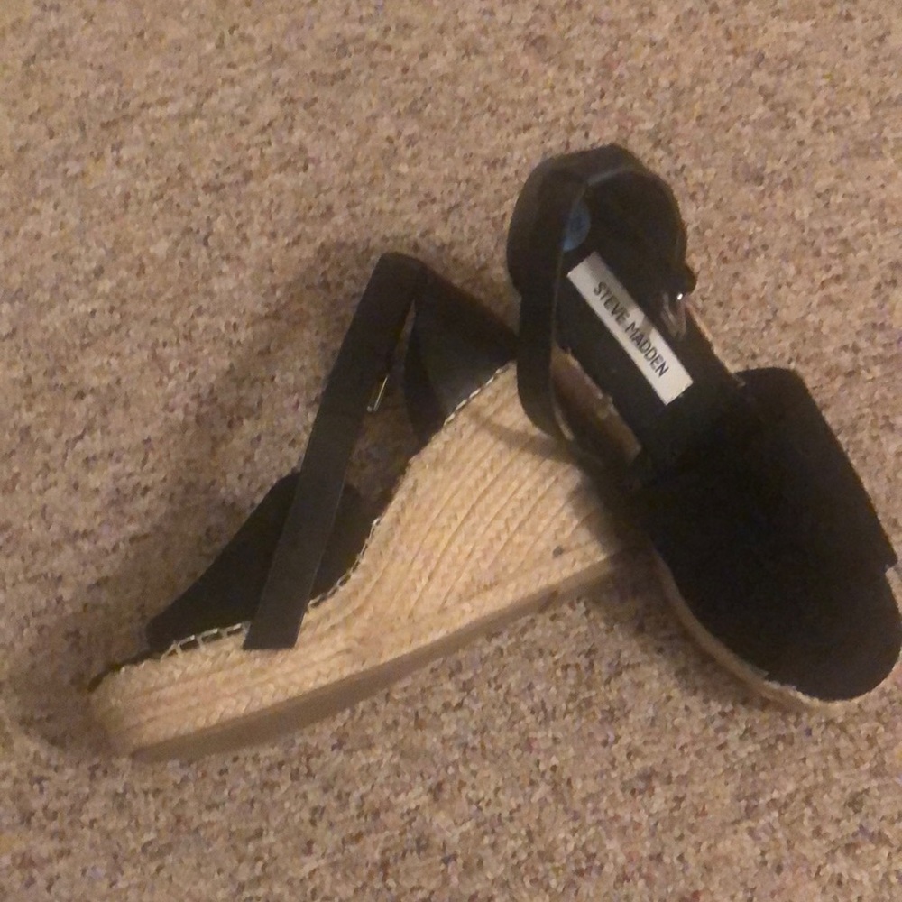 Black Steve Madden wedges worn twice